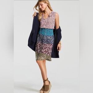 Women's CAbi Dani Paisley‎ Floral Dress, Pink/Blue, Size Small, Pre-Owned